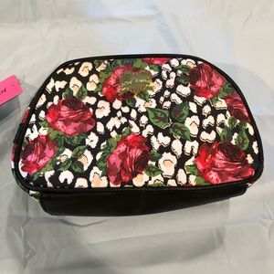NWT Betsy Johnson Floral Animal Print Makeup Bag